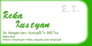 reka kustyan business card